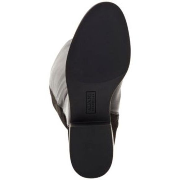 ALFANI Womens Black Goring Ludlowe Round Toe Block Heel Leather Riding Boot 7 M - Picture 4 of 4